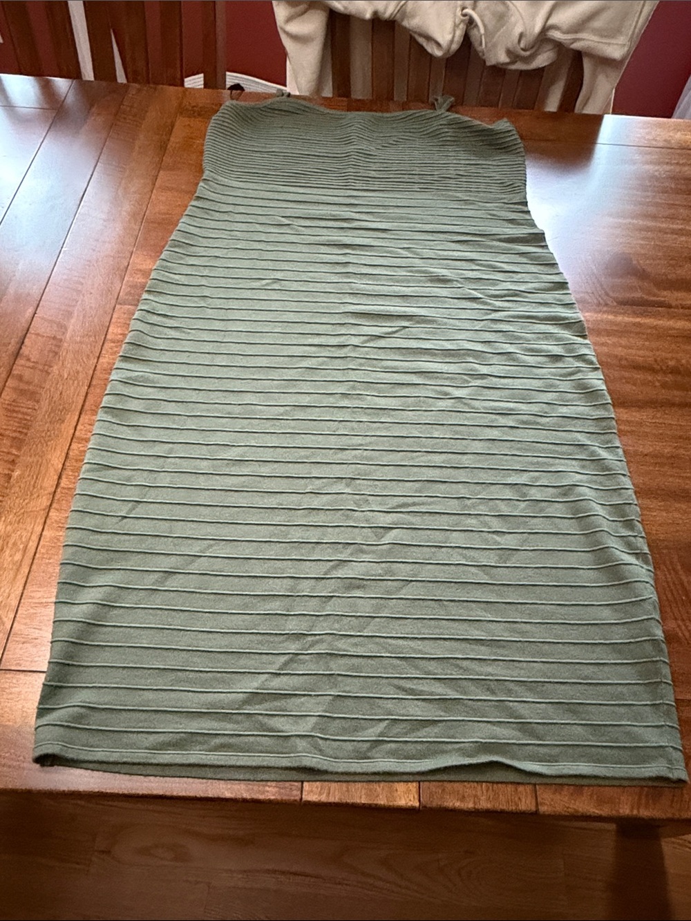 Express Olive Green Ribbed Dress - Picture 3 of 5